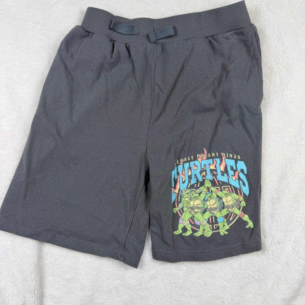Nickelodeon Teenage Mutant Ninja Turtles Boys Gray Sweat Shorts Size L 14/16